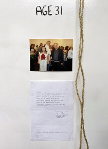 Photograph and signed contract, 6ft rope from Rope piece reenactment from 'The Ties that Bind'